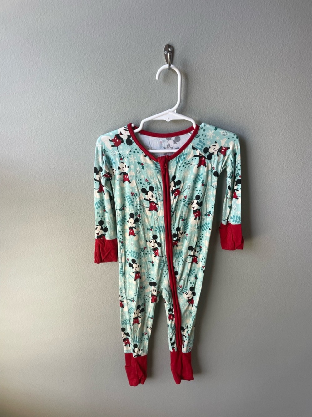 Little Sleepies Mickey Winter Wonderland Bamboo Convertible Cuff Sleeper Zippy